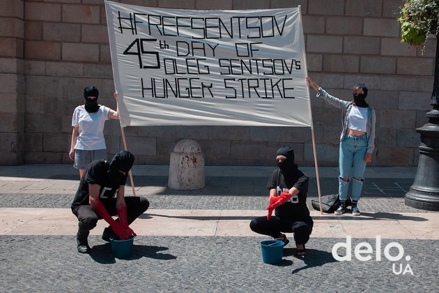 В Барселоне протестуют против заключения Олега Сенцова (фото)